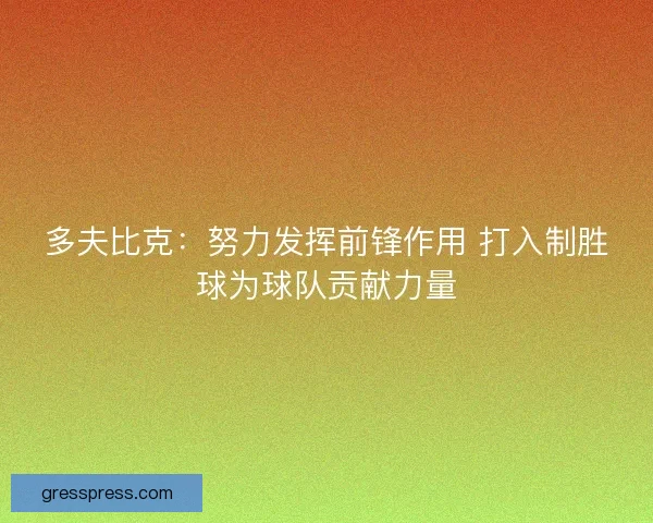 多夫比克:努力发挥前锋作用 打入制胜球为球队贡献力量 多夫比克:努力发挥前锋作用 打入制胜球为球队贡献力量
