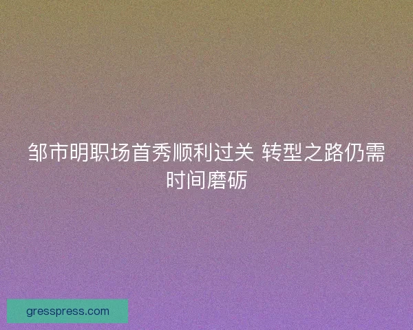 邹市明职场首秀顺利过关 转型之路仍需时间磨砺